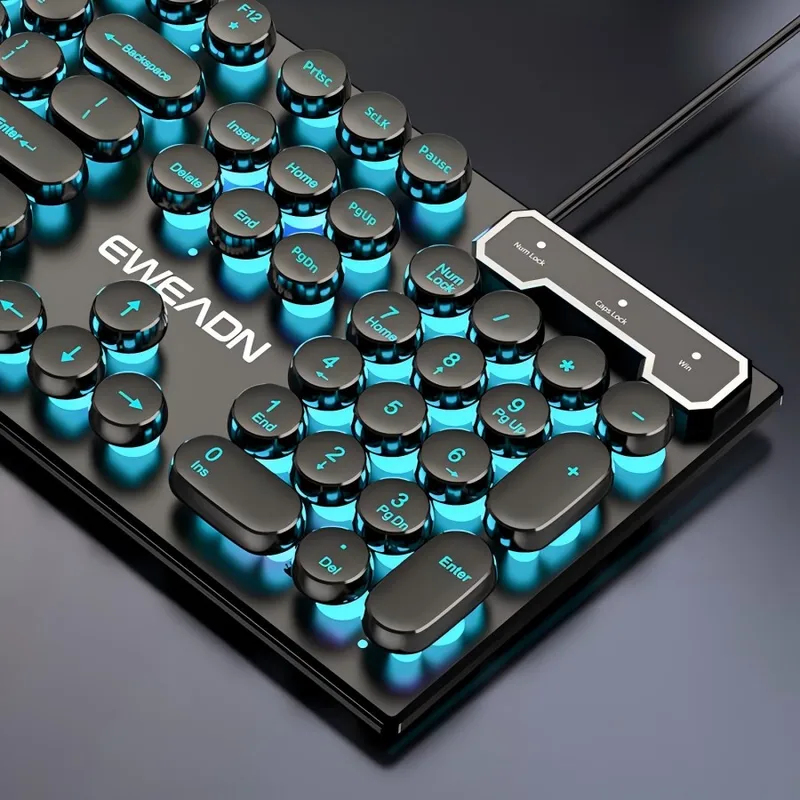 Retro Gaming Us - Conjunto de Teclado y Ratón Mecánico