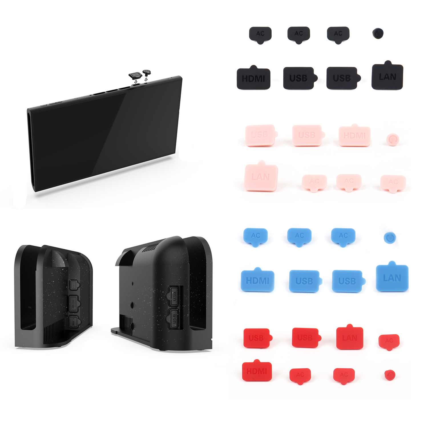 Console Dust Cover - Tapón antipolvo de silicona USB HDMI