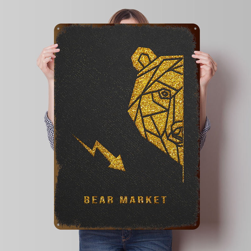 Retro Gaming Market - Poster Metálico Gold Bear Market, Arte